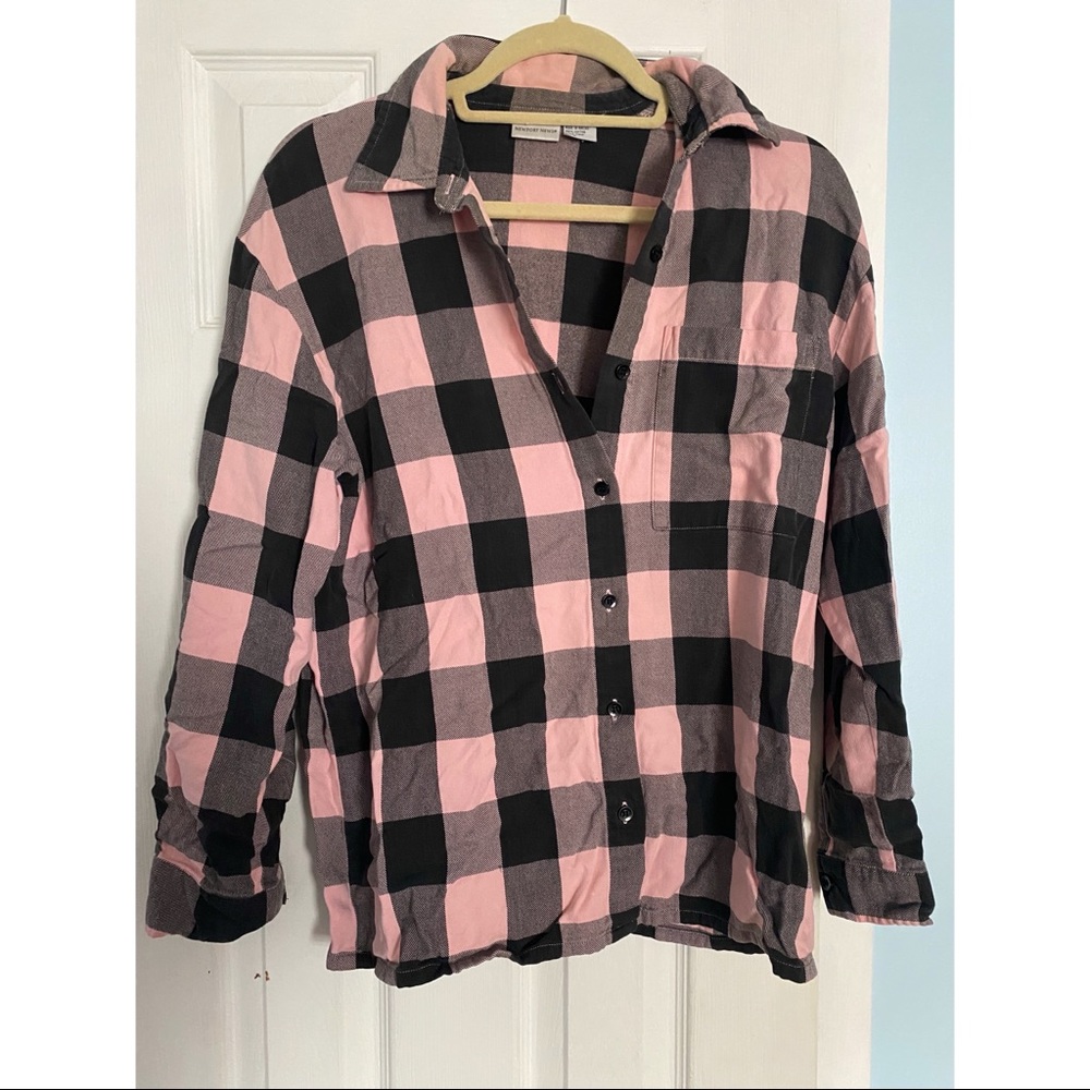 Pink and Black Flannel Shirt! Size M